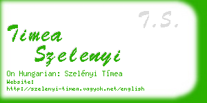 timea szelenyi business card
